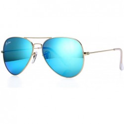 Oversized Aviator Sunglasses for Men - Classic Metal Frame Sunglasses for Women 100% Glass Lens - CA12NTISJ1V $26.66