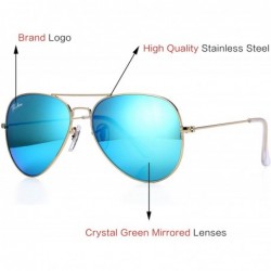 Oversized Aviator Sunglasses for Men - Classic Metal Frame Sunglasses for Women 100% Glass Lens - CA12NTISJ1V $26.66