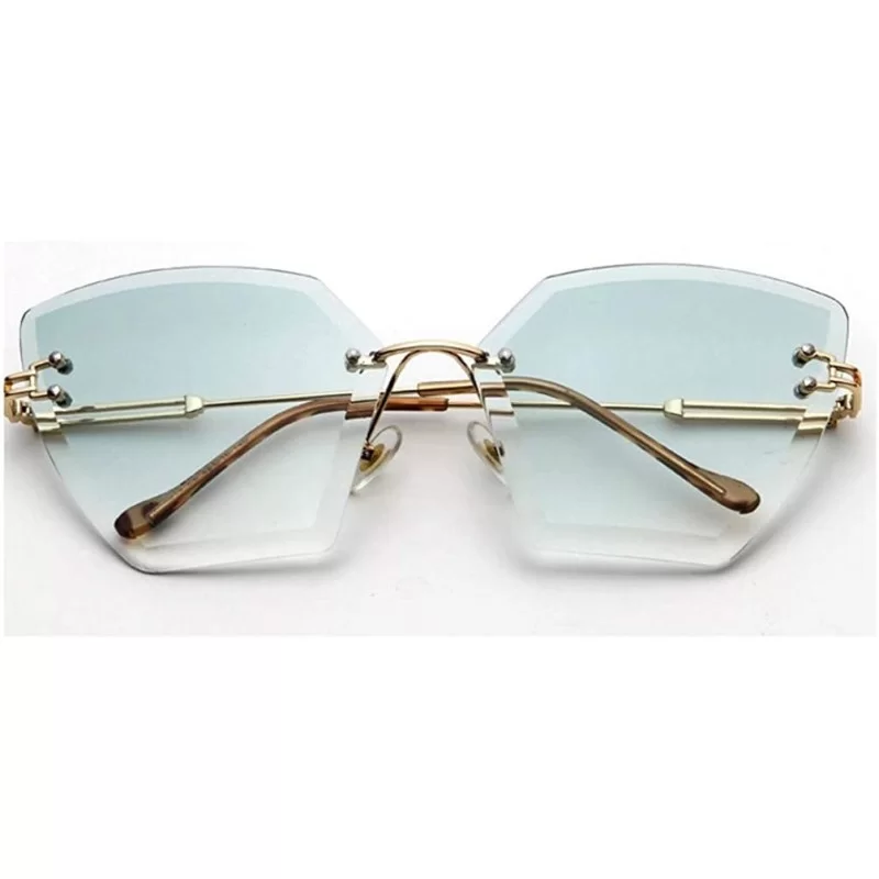 Semi-rimless Square Rimless Sunglasses Women Luxury Crystal Gradient Lens Clear Sun Glasses Ladies Vintage Oversized Eyewear ...