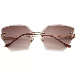 Semi-rimless Square Rimless Sunglasses Women Luxury Crystal Gradient Lens Clear Sun Glasses Ladies Vintage Oversized Eyewear ...