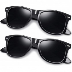 Sport Polarized Designer Sunglasses for Men Women - Unisex Classic 80s Retro Sunglasses - 2 Pack (Black+black) - CQ18X6OQHNI ...