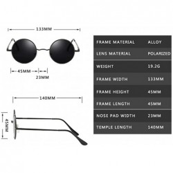 Sport Fashion Round Sunglasses-Polarized Retro Shade Glasses-Sturdy Metal Frame - B - C61905Z470A $36.54
