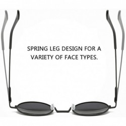 Sport Fashion Round Sunglasses-Polarized Retro Shade Glasses-Sturdy Metal Frame - B - C61905Z470A $36.54