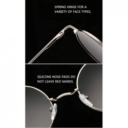 Sport Fashion Round Sunglasses-Polarized Retro Shade Glasses-Sturdy Metal Frame - B - C61905Z470A $36.54