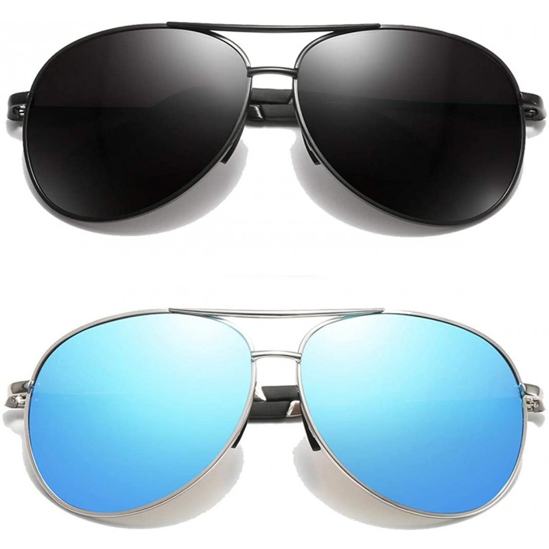 Aviator Classic Polarized Aviator Sunglasses for Men Women Metal Frame with Spring Hinges UV 400 Protection - C018LXUGX62 $12.98