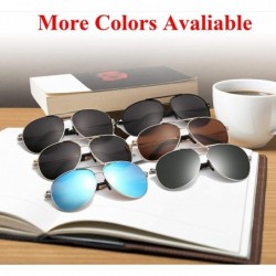 Aviator Classic Polarized Aviator Sunglasses for Men Women Metal Frame with Spring Hinges UV 400 Protection - C018LXUGX62 $12.98