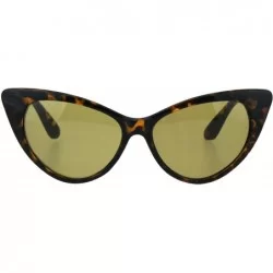 Cat Eye Womens Green Tempered Glass Lens Cat Eye Retro Sunglasses - Tortoise Brown - CH18H8M45YE $8.29