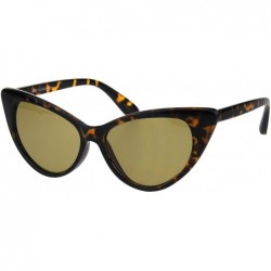 Cat Eye Womens Green Tempered Glass Lens Cat Eye Retro Sunglasses - Tortoise Brown - CH18H8M45YE $8.29