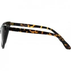 Cat Eye Womens Green Tempered Glass Lens Cat Eye Retro Sunglasses - Tortoise Brown - CH18H8M45YE $8.29