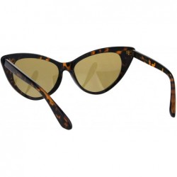 Cat Eye Womens Green Tempered Glass Lens Cat Eye Retro Sunglasses - Tortoise Brown - CH18H8M45YE $8.29