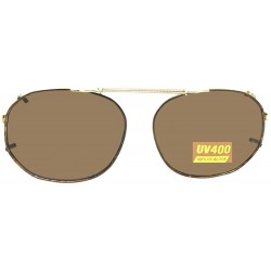 Round Round Square Non Polarized Clip on Sunglasses - Gold/Brown-non Polarized Brown Lens - CX189SW9CTD $14.18