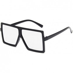 Square Unisex Sunglasses Fashion Bright Black Grey Drive Holiday Square Non-Polarized UV400 - Bright Black White - C918RKGYIK...