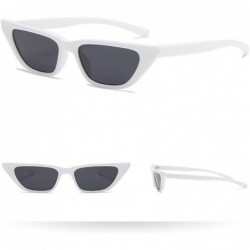 Goggle Vintage Narrow Cat Eye Sunglasses for Women Clout Goggles Plastic Frame - E - C3190NDHTXK $6.50