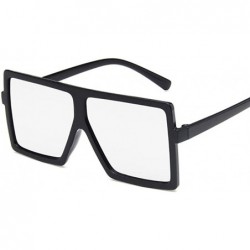 Square Unisex Sunglasses Fashion Bright Black Grey Drive Holiday Square Non-Polarized UV400 - Bright Black White - C918RKGYIK...