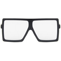 Square Unisex Sunglasses Fashion Bright Black Grey Drive Holiday Square Non-Polarized UV400 - Bright Black White - C918RKGYIK...