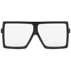 Square Unisex Sunglasses Fashion Bright Black Grey Drive Holiday Square Non-Polarized UV400 - Bright Black White - C918RKGYIK...