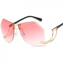 Aviator 32g Irregular Frameless Sunglasses Women Gradient Alloy Frame C2 Tea - C8 Clear - C518YKSWS33 $12.49