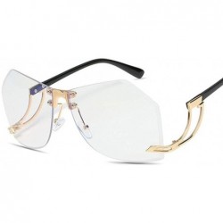 Aviator 32g Irregular Frameless Sunglasses Women Gradient Alloy Frame C2 Tea - C8 Clear - C518YKSWS33 $12.49