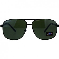 Aviator Air Force Sunglasses Mens Square Aviators Retro Fashion UV 400 - Black (Green) - C418E05KT6U $13.07