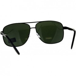 Aviator Air Force Sunglasses Mens Square Aviators Retro Fashion UV 400 - Black (Green) - C418E05KT6U $13.07