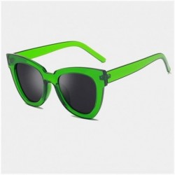 Oversized Oversized Cat Eye Sunglasses for Women Driving Goggles UV400 - C3 Clear Green Gray - CV1987AM5ZA $9.97