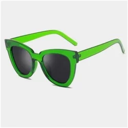 Oversized Oversized Cat Eye Sunglasses for Women Driving Goggles UV400 - C3 Clear Green Gray - CV1987AM5ZA $23.17
