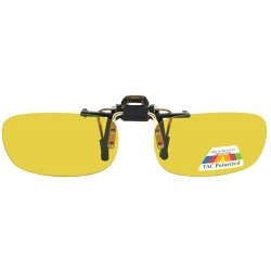 Rectangular Polarized Rectangle Yellow Flip Up Sunglass - Gold/Black Frame-polarized Yellow Lenses - C7180MYHO62 $25.09