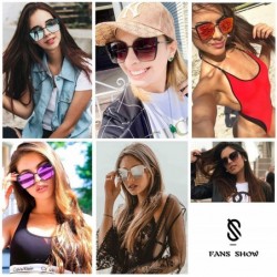 Round Cateye Sunglasses for Women Fashion Mirrored Lens Metal Frame SJ1086 - C8 Gold Frame/Gradient Brown Lens - CT18HA8NXDY ...