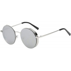 Wrap Women Men Fashion Ruond Metal Frame Sunglasses New Trend Brand Classic Sunglasses - F - C118SRYEC78 $20.61