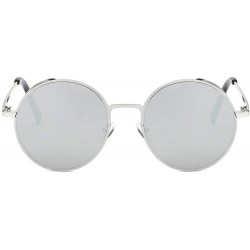 Wrap Women Men Fashion Ruond Metal Frame Sunglasses New Trend Brand Classic Sunglasses - F - C118SRYEC78 $18.46