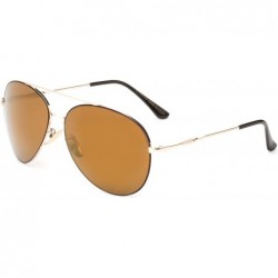Oversized Lucas" - Oversized Fashion Sunglasses in Aviator Design for Men and Women - Dark Brown/Gold - CP12O300S34 $21.81
