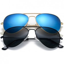 Sport Classic Polarized Aviator Sunglasses for Men Women Mirrored UV400 Protection Lens Metal Frame - CU18S59UY0Y $29.66