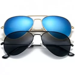 Sport Classic Polarized Aviator Sunglasses for Men Women Mirrored UV400 Protection Lens Metal Frame - CU18S59UY0Y $12.26