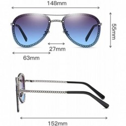 Round 2019 New brand designer unique metal fashion unisex luxury sunglasses UV400 - Grey Blue - CG18UA4EM0E $12.06