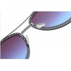 Round 2019 New brand designer unique metal fashion unisex luxury sunglasses UV400 - Grey Blue - CG18UA4EM0E $12.06