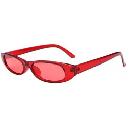 Square Vintage Oval Sunglasses Small Metal Frames Designer Cat Eye Sun Glasses Gothic Glasses (H) - H - CG19032C6AO $6.59