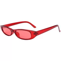 Square Vintage Oval Sunglasses Small Metal Frames Designer Cat Eye Sun Glasses Gothic Glasses (H) - H - CG19032C6AO $16.48
