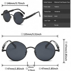 Round Retro sunglasses round polarized lenses hip hop style for men and women - Black Frame+black Lens - C418RH6OI3D $11.41