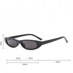 Square Vintage Oval Sunglasses Small Metal Frames Designer Cat Eye Sun Glasses Gothic Glasses (H) - H - CG19032C6AO $6.59