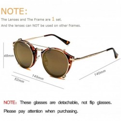 Round Clip On Sunglasses Steampunk Style and Round Mirrored Lens - D2 brown Mirror Lens+gold Frame - CD17WZIH9RS $16.90