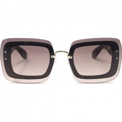 Aviator Fashion Outfit Oversized Square Sunglasses for Women - Brown - CT12OCDGYIN $30.71
