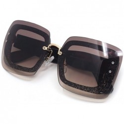 Aviator Fashion Outfit Oversized Square Sunglasses for Women - Brown - CT12OCDGYIN $16.83