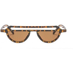 Round hot Chic flat top small frame round sunglasses for women brand designer 2019 new - Yellow&leopard - CE18NUCLSW8 $8.18