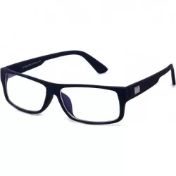 Square "Kayden" Retro Unisex Plastic Fashion Clear Lens Glasses - Rubber Navy - CG11CGYAO2D $17.74