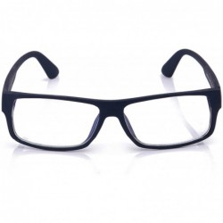 Square "Kayden" Retro Unisex Plastic Fashion Clear Lens Glasses - Rubber Navy - CG11CGYAO2D $9.83