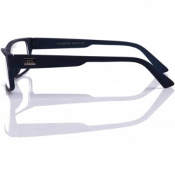 Square "Kayden" Retro Unisex Plastic Fashion Clear Lens Glasses - Rubber Navy - CG11CGYAO2D $9.83