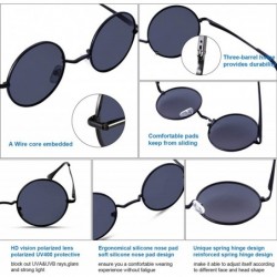 Aviator John Lennon Style Vintage Round Polarized Sunglasses for Men Women Small Circle Sunglasses - C512NVBGG1J $10.13