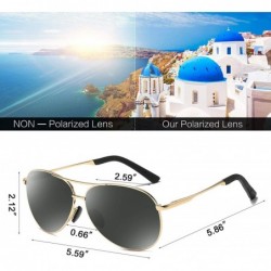 Oversized Classic Polarized Aviator Sunglasses for Men Women Metal Frame with Spring Hinges UV 400 Protection - CY18LXT3OO2 $...