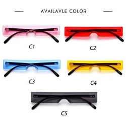 Rimless Sunglasses Women Luxury Designer Red Pink Clear Small Lens Personality Sun Glasses Shades - 2 - CI18Y7EGQ6X $18.48