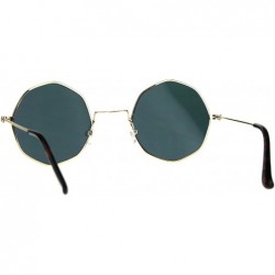 Round Round Octagon Shape Sunglasses Vintage Thin Metal Fashion Mirror Lens - Gold (Pink Mirror) - CA1806AI47R $11.13